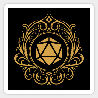 Polyhedral D20 Dice Vintage Emblem Tabletop RPG Gaming Sticker